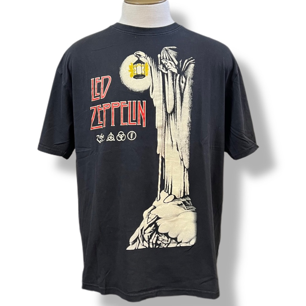 Vintage Led Zeppelin Hermit Stairway Black T Shirt Rock on Tees Men's X-LARGE